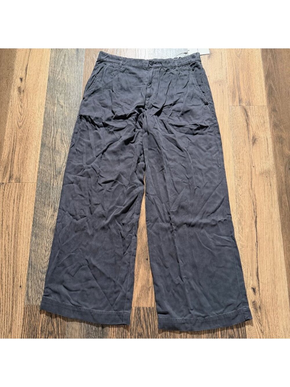 Everlane The Tencel Twill Pleated Chino Forged Iron Size 16 NWT